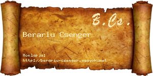 Berariu Csenger névjegykártya